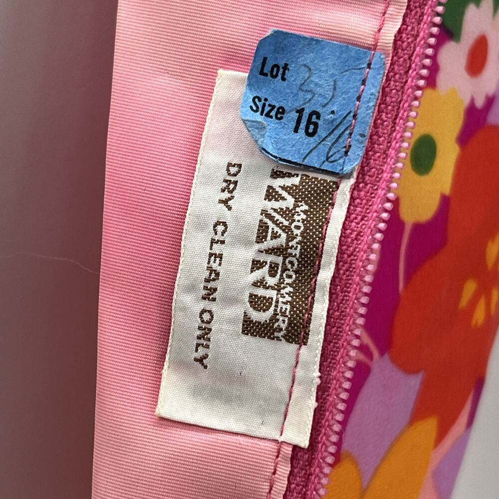 Montgomery Ward Vintage Vibrant Floral Pink V Neck Sleeveless Maxi Dress Size 16 - Picture 9 of 13